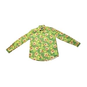 SpongeBob SquarePants Suitmeister Green Long Sleeve Button Up Shirt Mens Medium